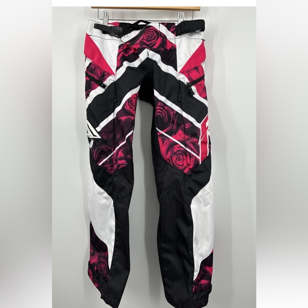 Fly Racing MX Pants Women's Sz 3/4 Pink Roses